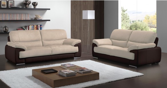 Salon 3+2 Cuir et Microfibre TOULON