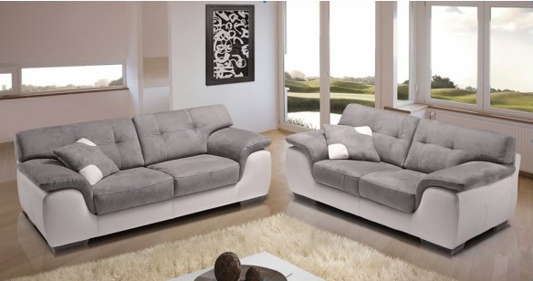 Salon 3+2 Cuir et Microfibre VERONE