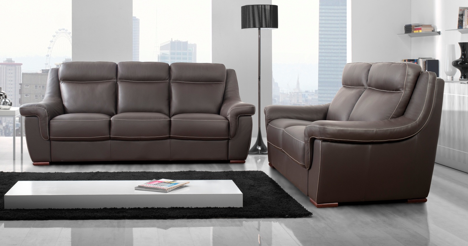 Carla salon cuir fixe ou relaxation personnalisble sur univers du cuir