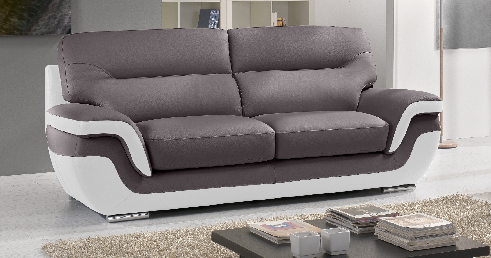 Rodrigue cuir design italien bicolore 100% cuir sur univers du cuir
