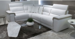 ARIZONA Angle 100% Cuir Relaxation avec ttires Electrique (en option) ou Fixe