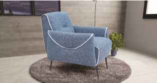 JAZZY Fauteuil Tissu avec Pied Mtal plusieurs coloris 