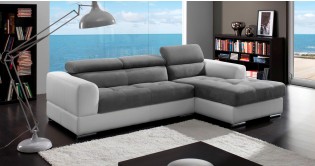 MENTON angle méridienne Bi-Matière tissu et cuir