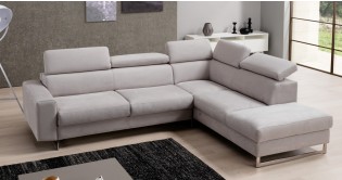 NATACHA Canapé d'Angle Méridienne terminal pouf Micronabuck ou 100% Cuir