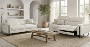 PAPILLON 100% cuir Relaxation avec t�ti�res Electrique (en option) ou canap� Fixe