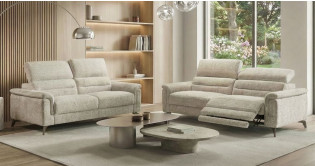 ROMANA Tissu Relaxation avec t�ti�res Electrique (en option) ou canap� Fixe