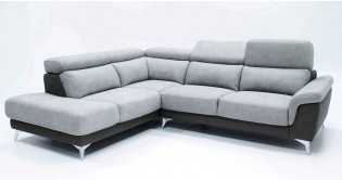 RONDA Angle Terminal Pouf Tissu Unicolore, bicolore ou Bi-matière
