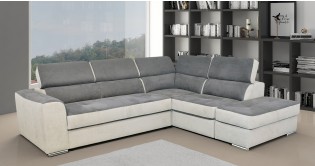 SORALIE Angle Terminal Pouf Tissu Micronabuck Bicolore
