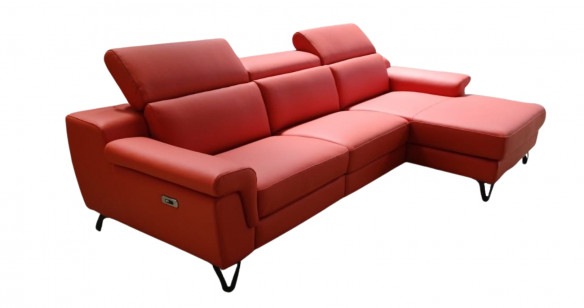 ARIEL angle mridienne 100% Cuir Relaxation avec ttires Electrique (en option) ou Fixe
