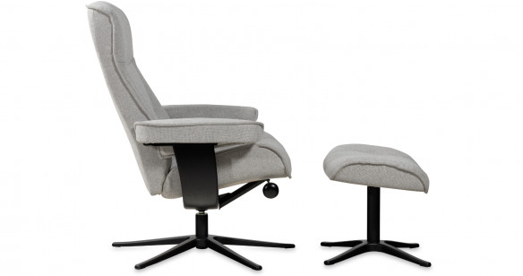 BERGEN fauteuil + pouf pied �toile tissu ou cuir 