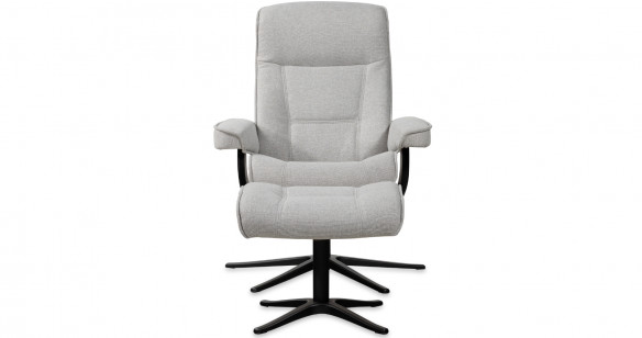 BERGEN fauteuil + pouf pied �toile tissu ou cuir 