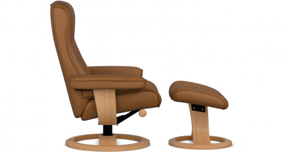 BERGEN fauteuil + pouf pi�tement ring tissu ou cuir 