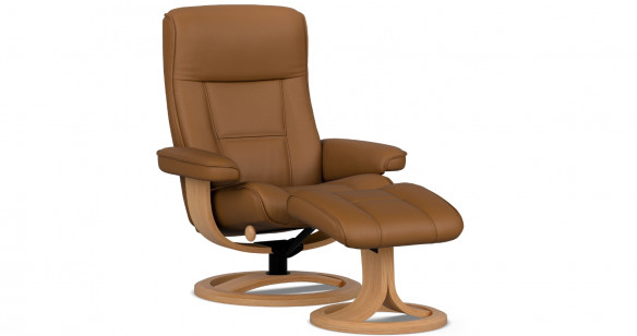 BERGEN fauteuil + pouf pi�tement ring tissu ou cuir 