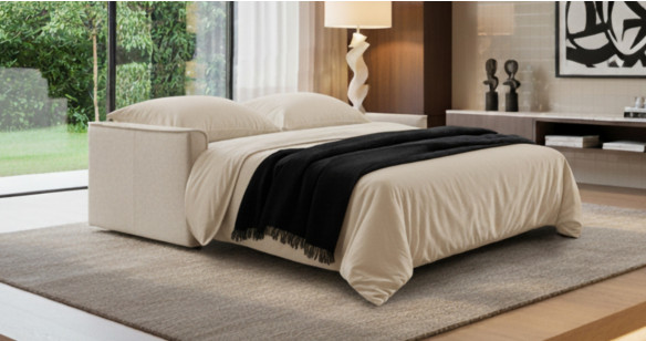 CHARLIE convertible matelas 18cm tissu ou cuir systme express FAST'BED