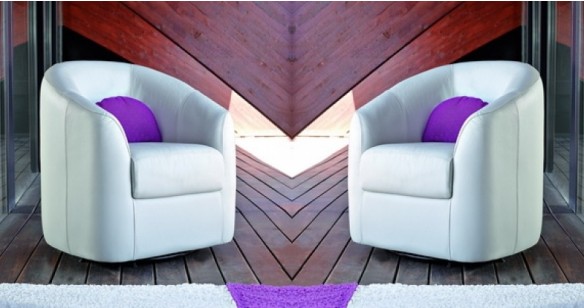 CLOTILDE Fauteuil Pivotant ou Fixe 100% cuir