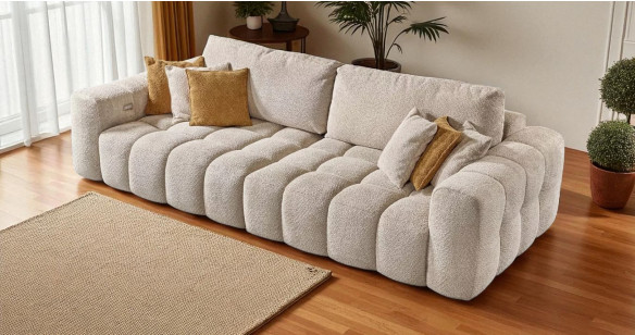 FABIEN canap� tissu avec assises coulissantes �lectriques