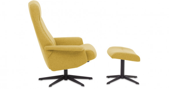 FJORD fauteuil + pouf tissu ou cuir