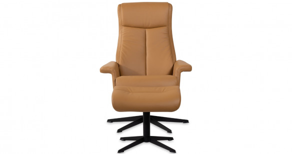 FJORD fauteuil + pouf tissu ou cuir