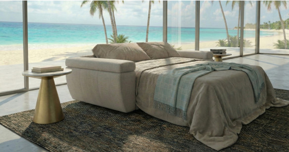 HILLARY convertible matelas 18cm tissu ou cuir systme express FAST'BED