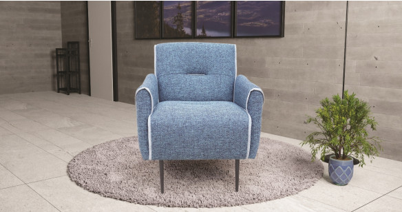 JAZZY Fauteuil Tissu avec Pied Mtal plusieurs coloris 