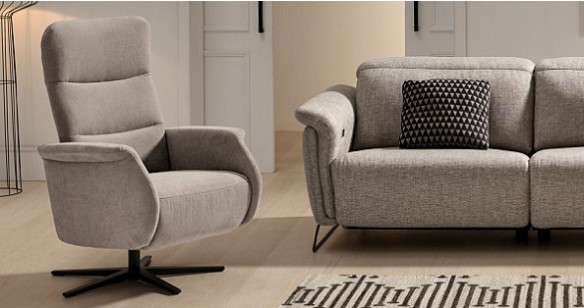 KELLY Fauteuil relaxation Tissu ou 100% Cuir