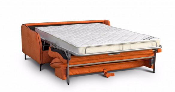 LAZY méridienne convertible Tissu ou 100% cuir système express FAST'BED