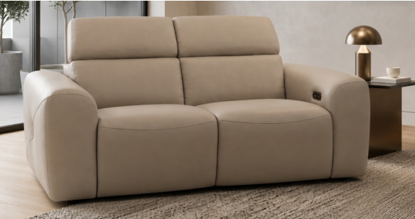 LIONEL 100% Cuir Relaxation avec t�ti�res Electrique (en option) ou canap� Fixe