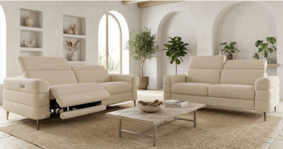 LUINEUX Tissu Relaxation avec t�ti�res Electrique (en option) ou canap� Fixe