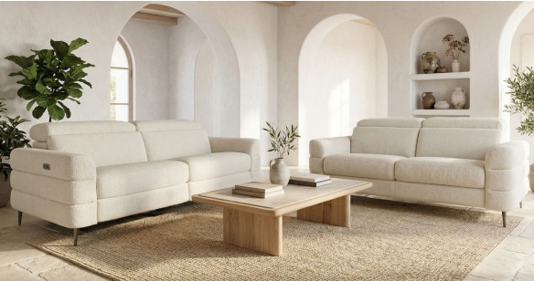 LUINEUX Tissu Relaxation avec t�ti�res Electrique (en option) ou canap� Fixe