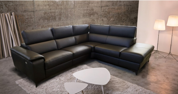MILANO Canap Angle 100% Cuir Vachette Premium ou Excellium Relaxation lectrique ou fixe