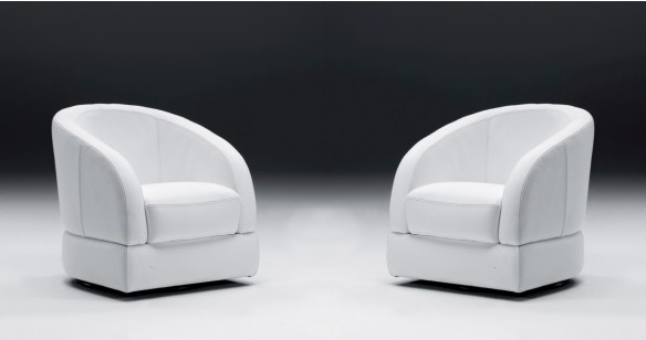 MONIQUE Fauteuil Cabriolet Pivotant 100% Cuir 