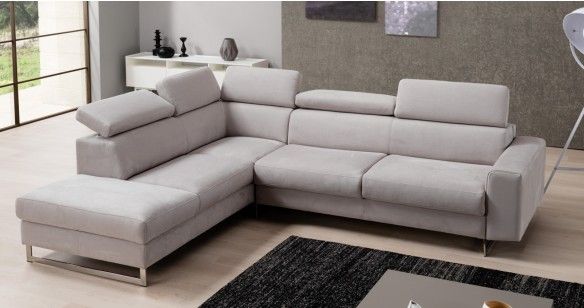 NATACHA Canap d'Angle Mridienne terminal pouf Micronabuck ou 100% Cuir