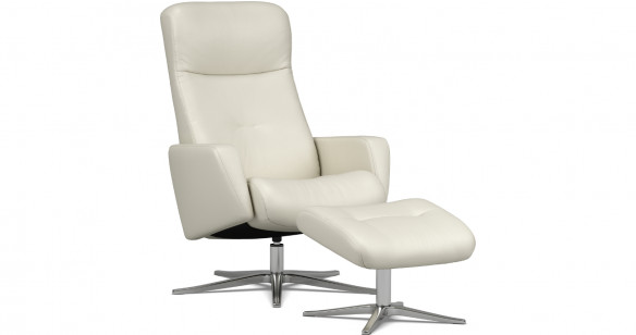 OLAF fauteuil + pouf tissu ou cuir