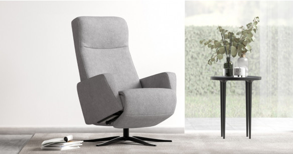 OLAF fauteuil repose-pieds int�gr� manuel tissu ou cuir