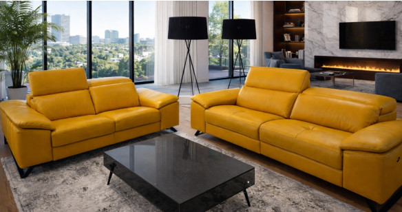 OLBIA 100% Cuir ou micronabuck Relaxation avec t�ti�res Electrique (en option) ou canap� Fixe