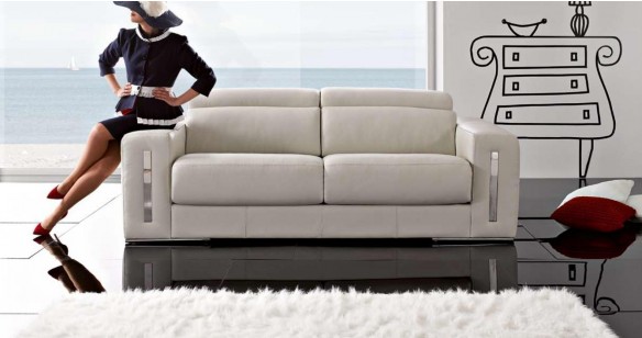 PALERMO Angle mridienne Assises coulissantes 100% cuir ou Micronabuck