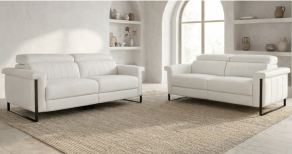 PAPILLON 100% cuir Relaxation avec t�ti�res Electrique (en option) ou canap� Fixe