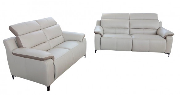 RASTO 100% Cuir Relaxation avec t�ti�res Electrique (en option) ou canap� Fixe