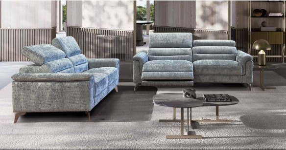 ROMANA 100% Cuir Relaxation avec ttires Electrique (en option) ou canap Fixe