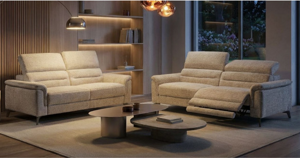 ROMANA Tissu Relaxation avec t�ti�res Electrique (en option) ou canap� Fixe