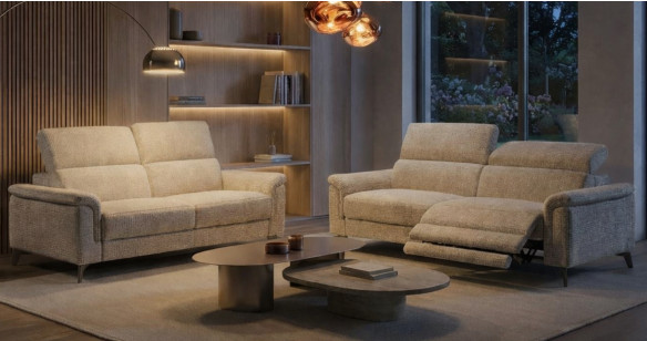 ROMANE Tissu Relaxation avec t�ti�res Electrique (en option) ou canap� Fixe