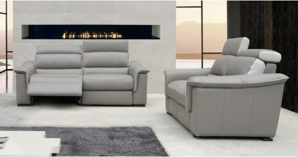 ROMINA Canap Cuir Relaxation Electrique ou Fixe