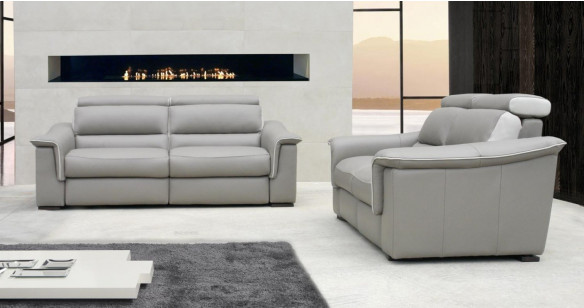 ROMINA Canap Cuir Relaxation Electrique ou Fixe