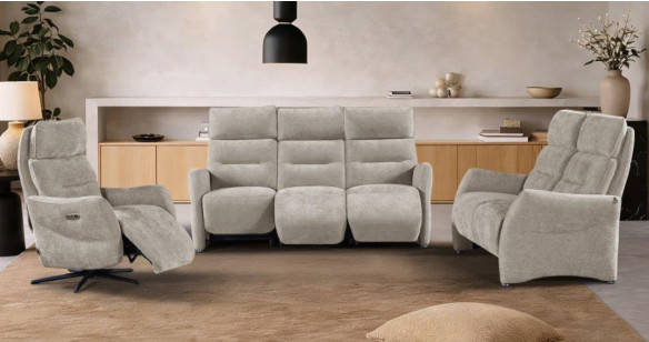 SOLEIL canap� tissu avec relaxations �lectriques