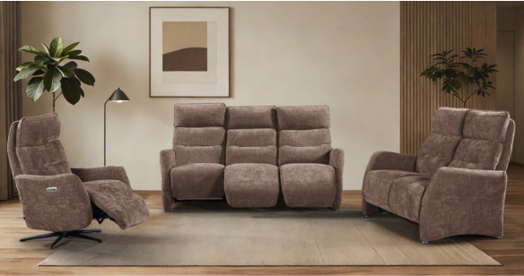 SOLEIL canap� tissu avec relaxations �lectriques