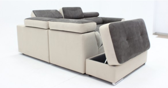 SORALIE Angle Terminal Pouf coffre Tissu ou 100% cuir
