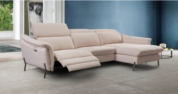 THAIS Angle mridienne Tissu ou 100% cuir relaxation lectrique ou assise coulissante manuelle (en option)