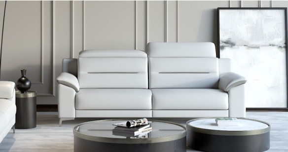 TONDO Angle Mridienne 100% Cuir Vachette Premium ou Excellium avec Relaxation lectrique ou Fixe