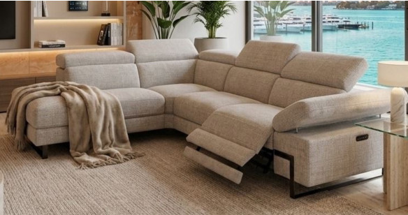 URANUS Angle Terminal en tissu Relaxation avec t�ti�res Electrique (en option) ou Fixe