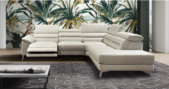 URBANO Angle terminal tissu ou cuir, Relaxation avec t�ti�res Electrique (en option) ou Fixe